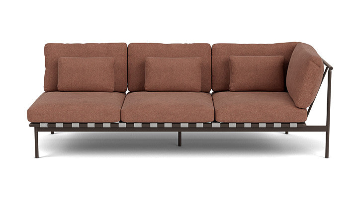 Barlow Tyrie Around Deep Seating Triple Lounge Sofa with Aluminium Right Arm