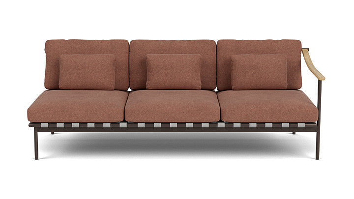 Barlow Tyrie Around Deep Seating Triple Lounge Sofa with Teak Right Arm