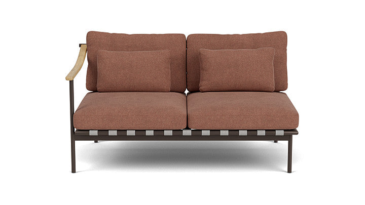 Barlow Tyrie Around Deep Seating Double Lounge Sofa with Teak Left Arm