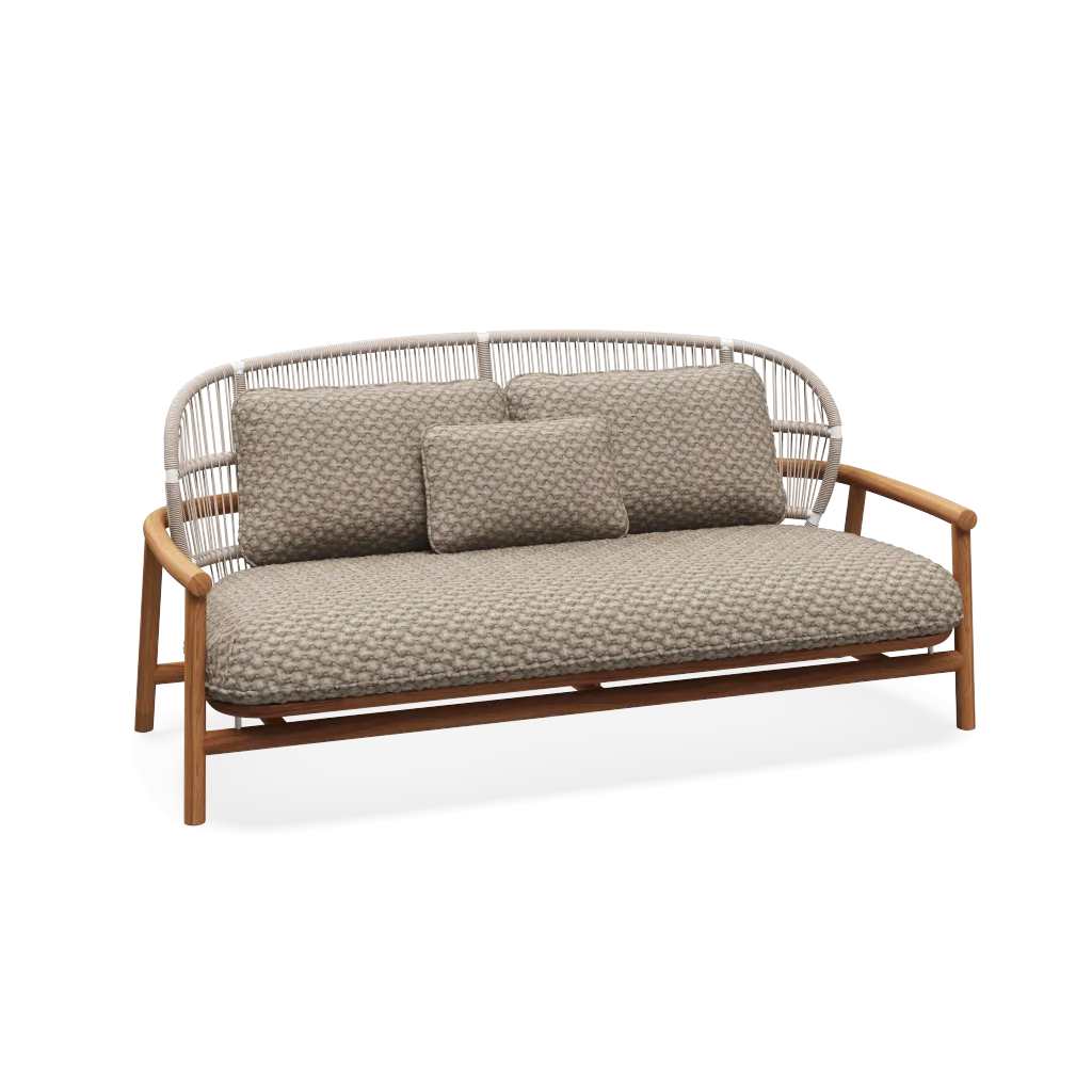 Gloster Fern Teak Low Back 2-Seater Sofa