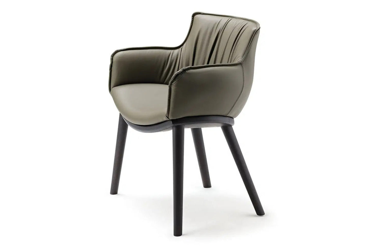 Cattelan Italia Rhonda Wood Dining Armchair – Soft Leather & Glove Soft Leather