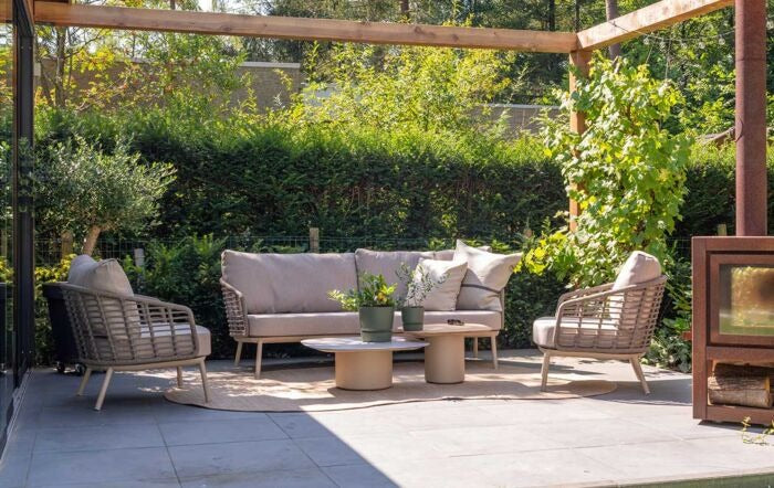 4 Seasons Outdoor Puglia Organic Lounge with Demi Coffee Tables & Footstool
