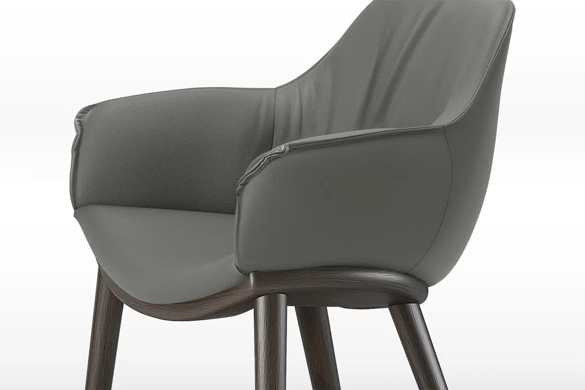 Cattelan Italia Scarlett Wood Dining Armchair – Soft Leather & Glove Soft Leather