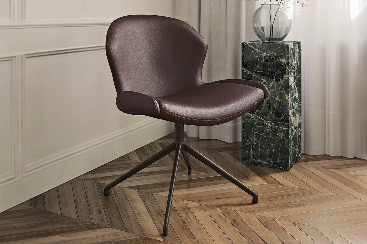 Cattelan Italia Rachel Turn Swivel Dining Armchair – Soft Leather & Glove Soft Leather