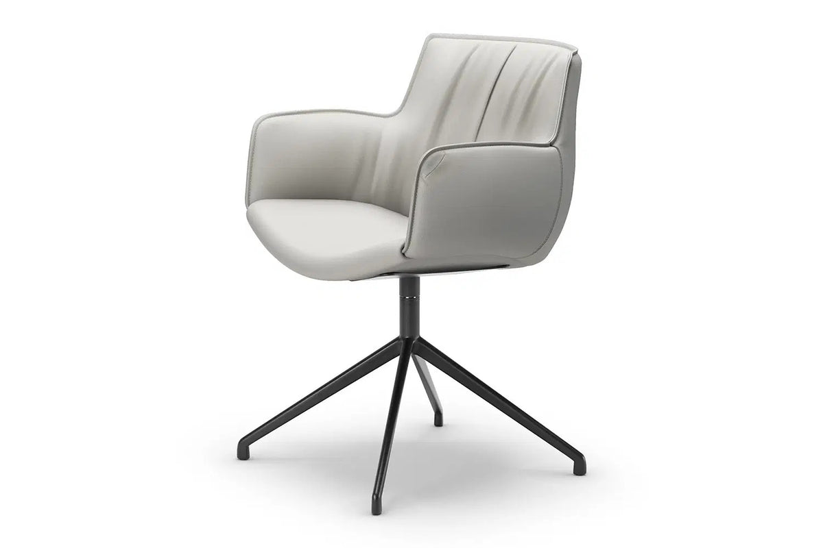Cattelan Italia Rhonda Turn Swivel Dining Armchair – Synthetic Leather & Micro Nubuk