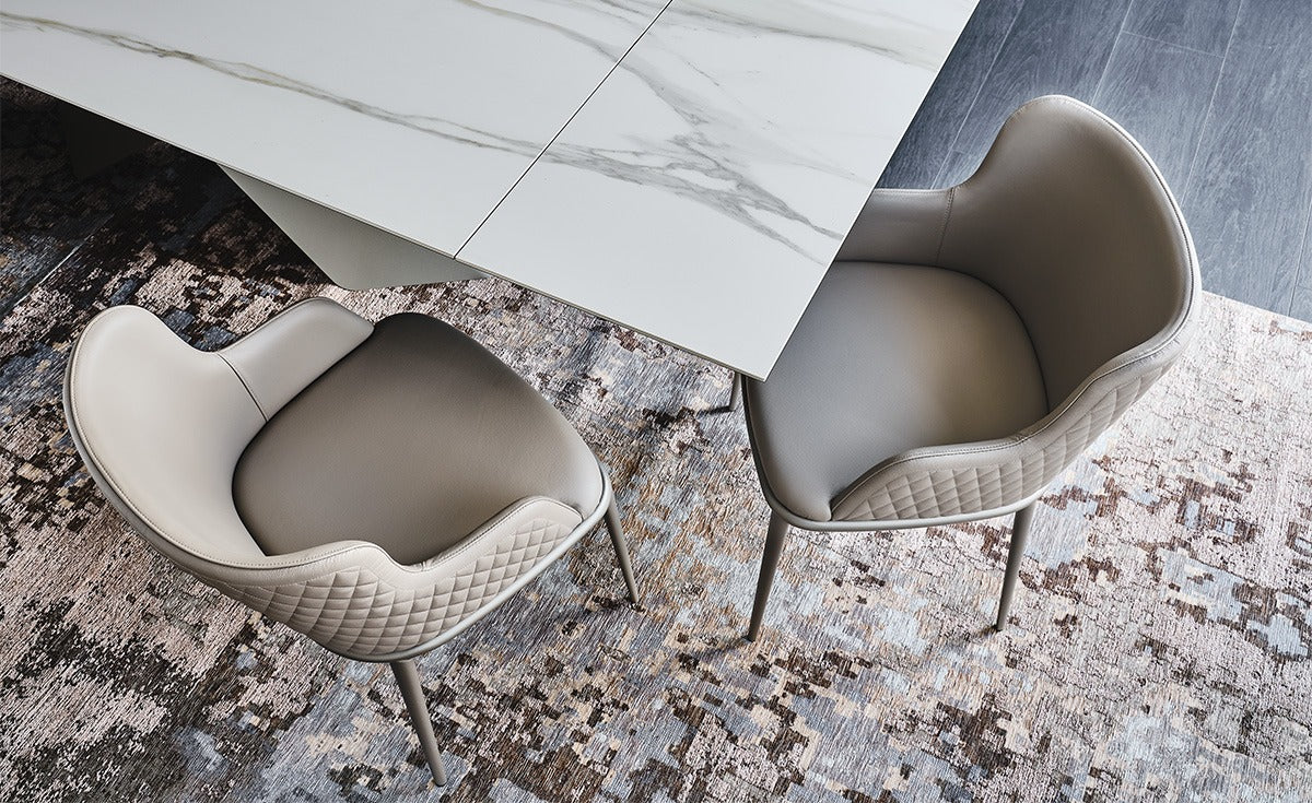 Cattelan Italia Magda Ml Couture Dining Chair with arms