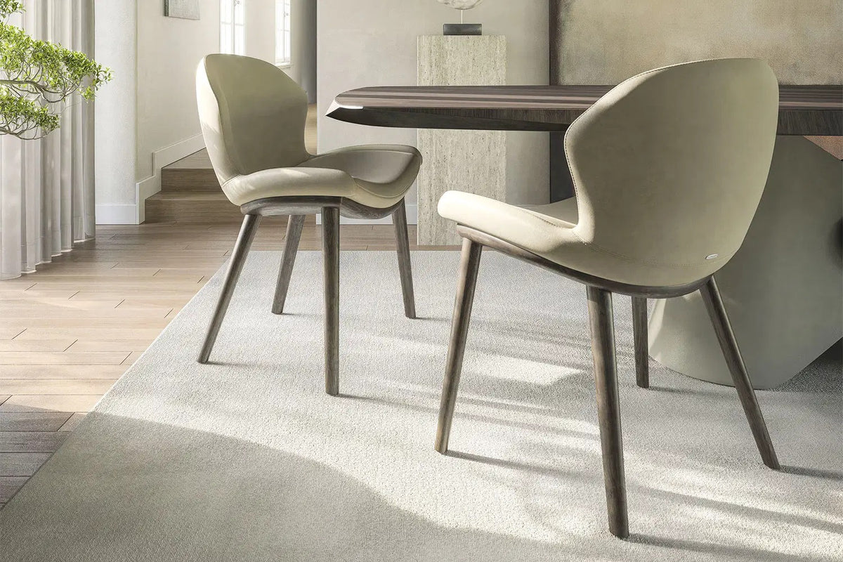 Cattelan Italia Rachel Wood Dining Armchair – Soft Leather & Glove Soft Leather