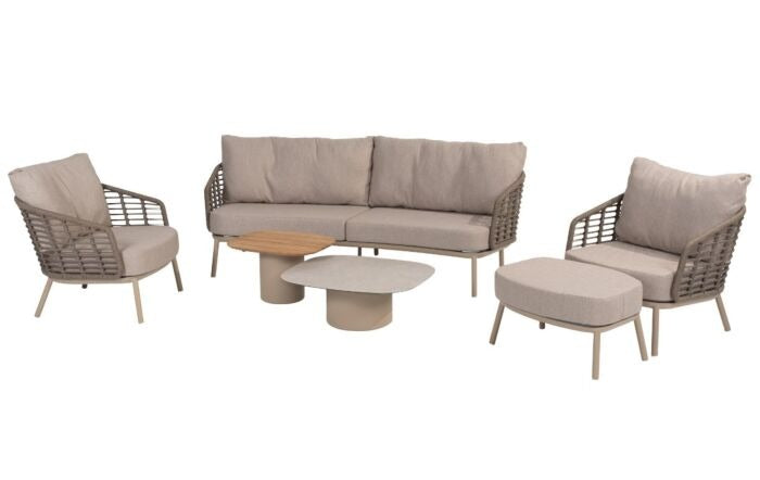 4 Seasons Outdoor Puglia Organic Lounge with Demi Coffee Tables & Footstool