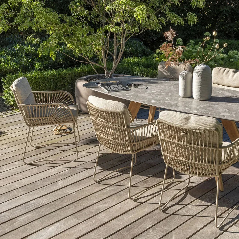 4 Season Outdoor Dining Set Prado Ellipse dining table And 6 Murcia Dining Chairs