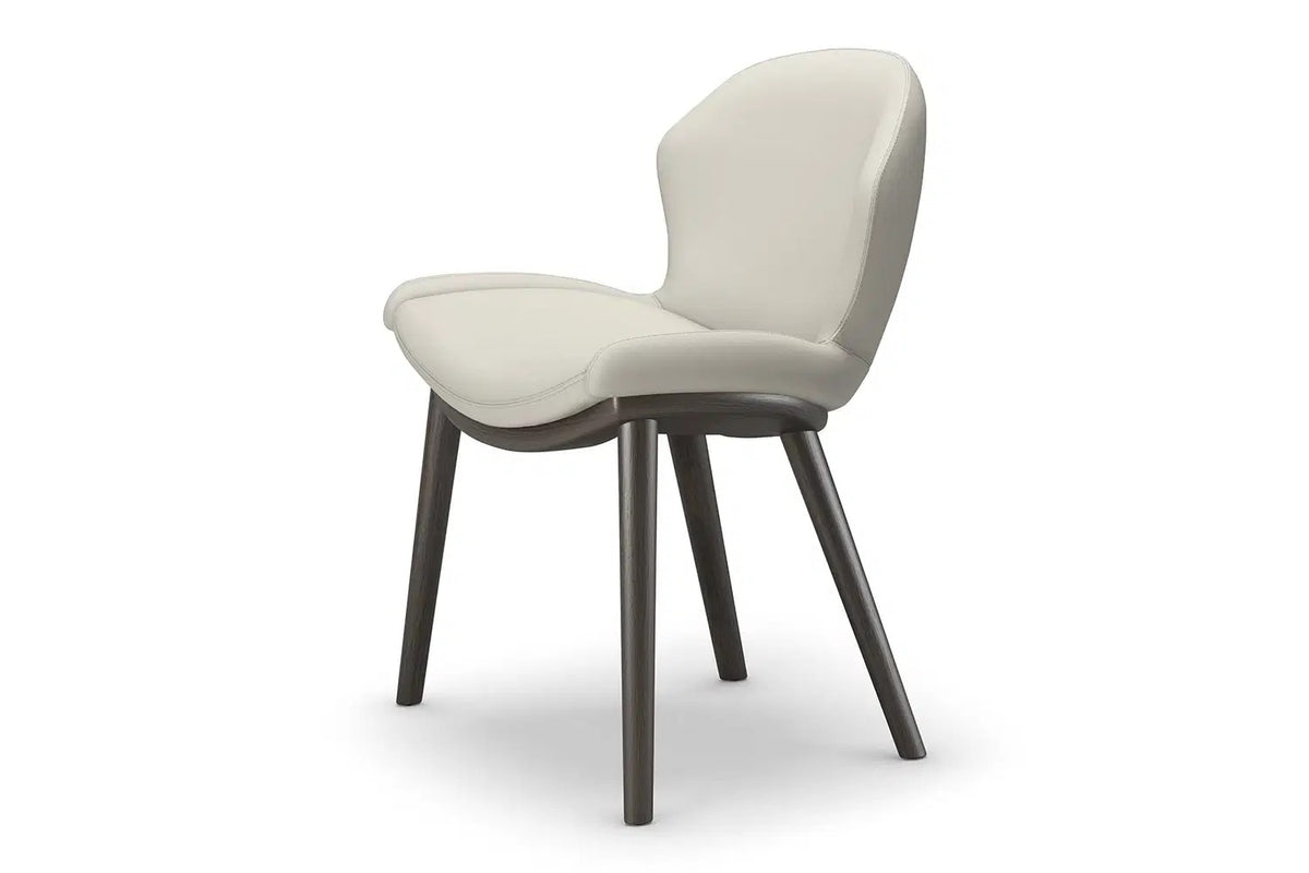 Cattelan Italia Rachel Wood Dining Armchair – Fabric, Micro Nubuk & Synthetic Leather