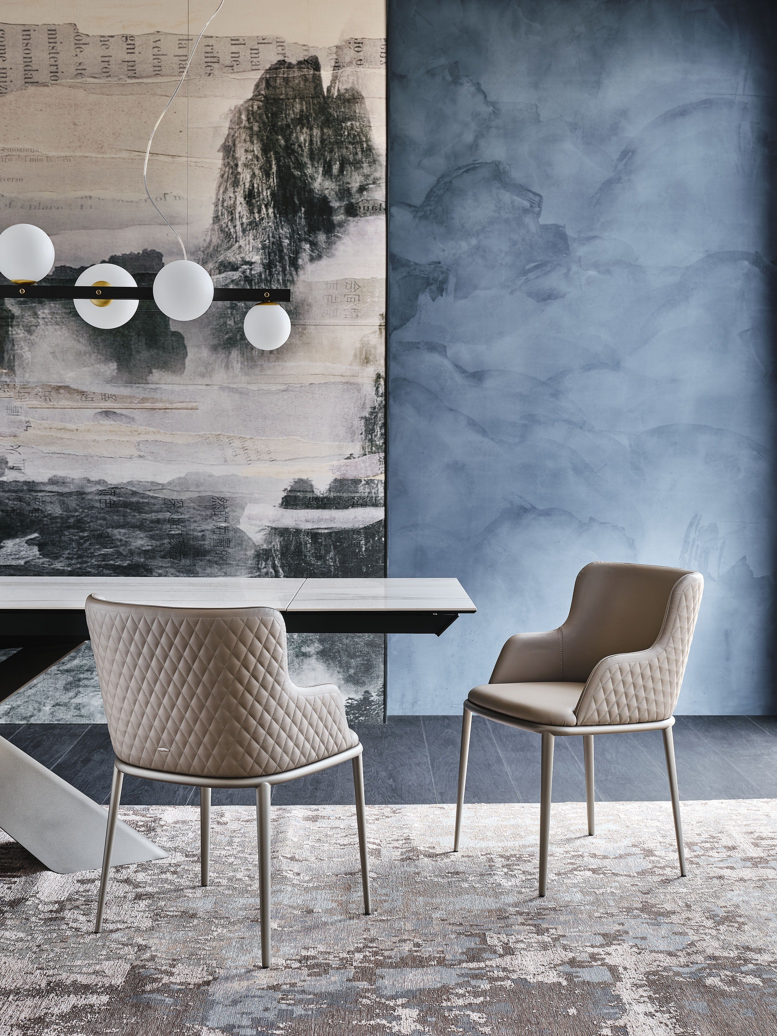Cattelan Italia Magda Ml Couture Dining Chair with arms