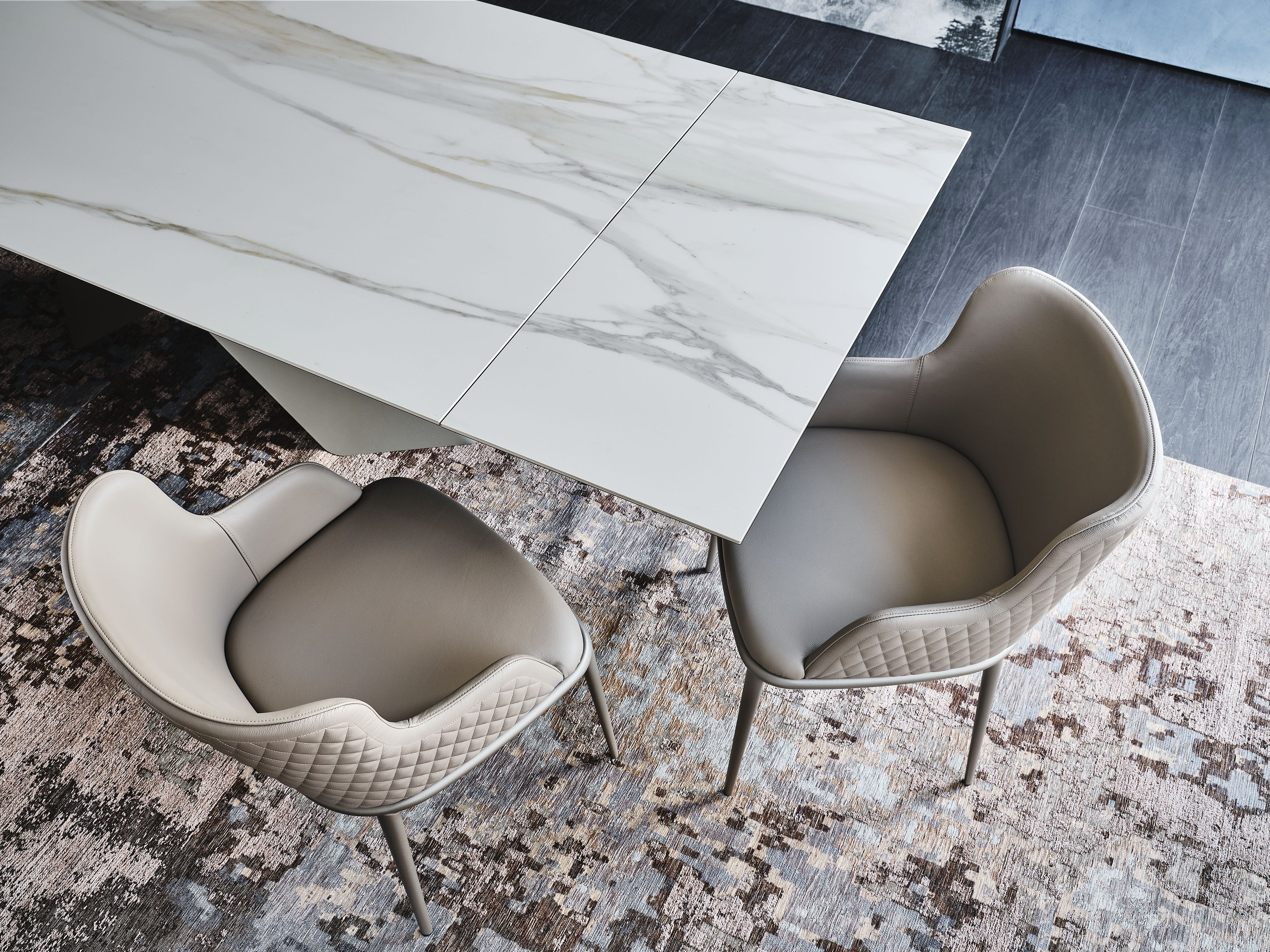 Cattelan Italia Magda Ml Couture Dining Chair with arms