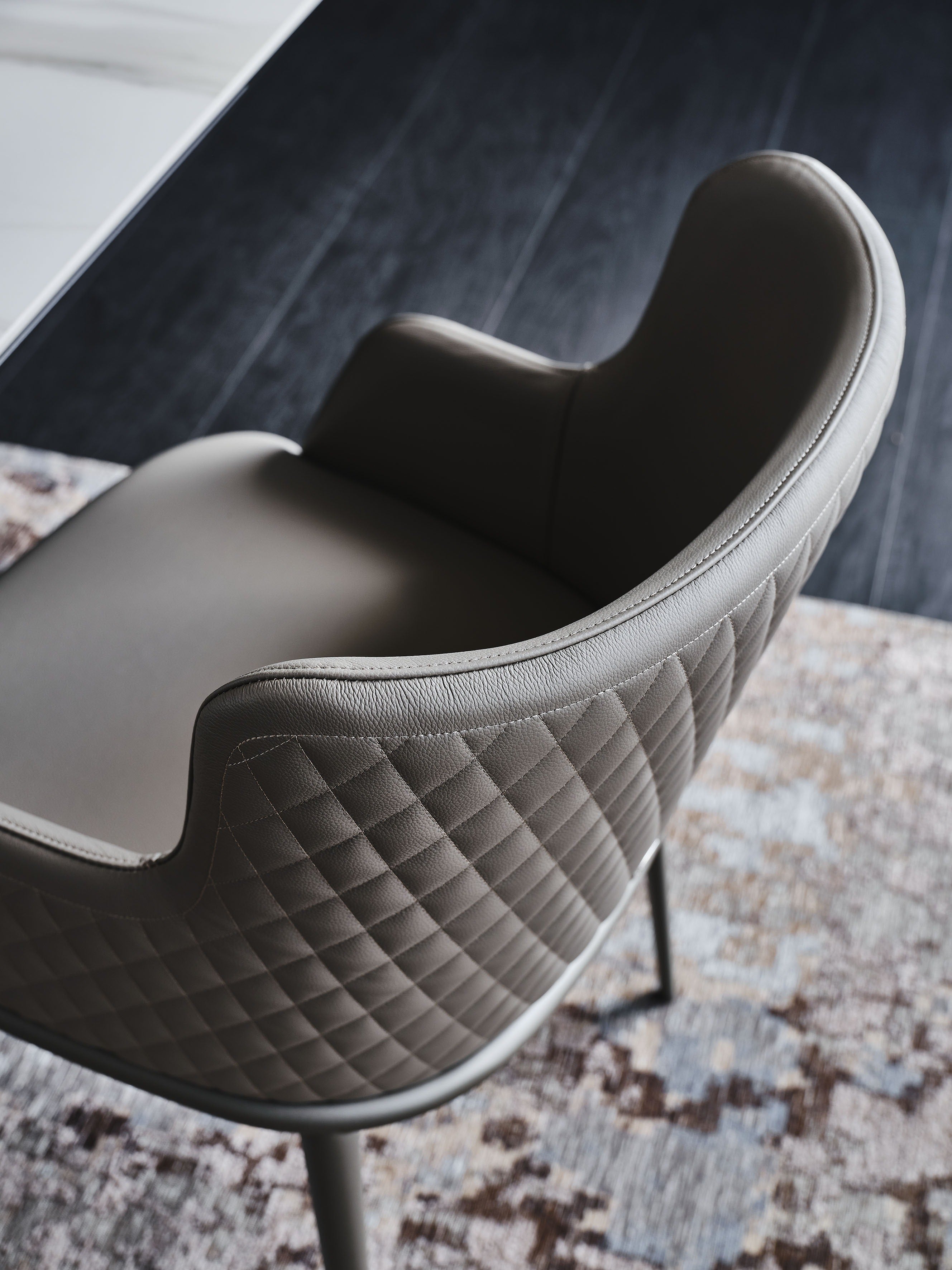 Cattelan Italia Magda Ml Couture Dining Chair with arms