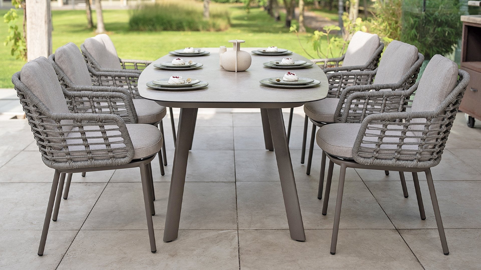 4 Seasons Outdoor Puglia dining set with Manolo Terre table 180 cm