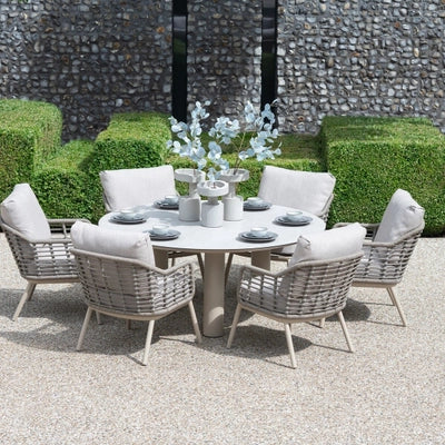 4 Seasons Outdoor Puglia Bundle With Puglia Lounge Set And Puglia 6 Seat Low Dining Set