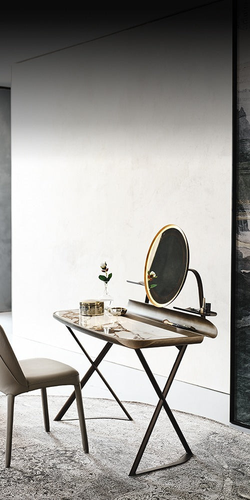 Cattelan Italia Cocoon Trousse Keramik Desk With Titanium embossed Frame