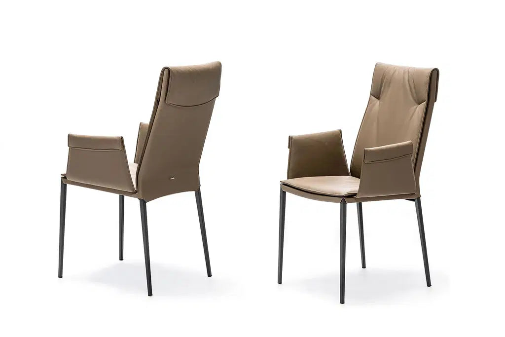 Cattelan Italia Isabel ML High-Back Dining Armchair – Synthetic Leather & Micro Nubuk