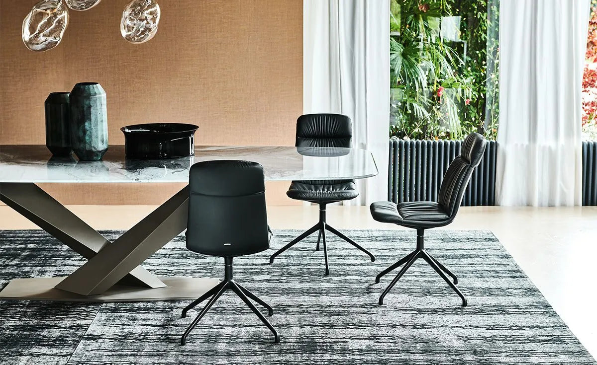 Cattelan Italia Kelly Swivel Dining Chair – Soft Leather & Glove Soft Leather