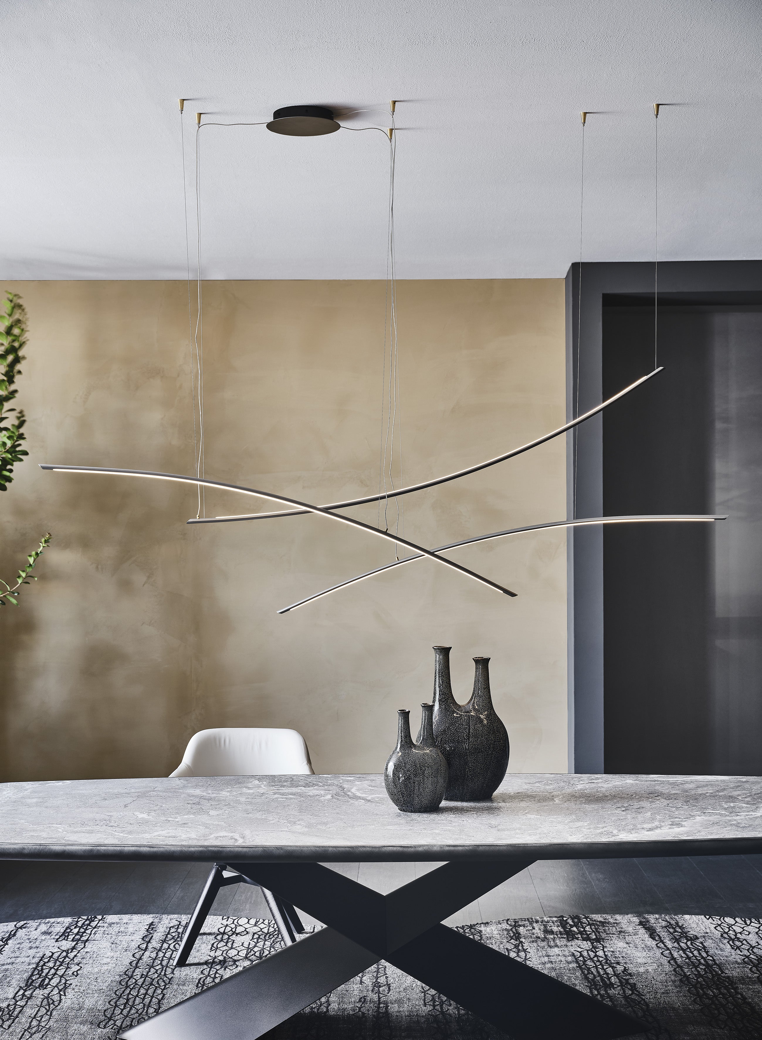 cattelan italia katana Steel Framed Ceiling Lamp