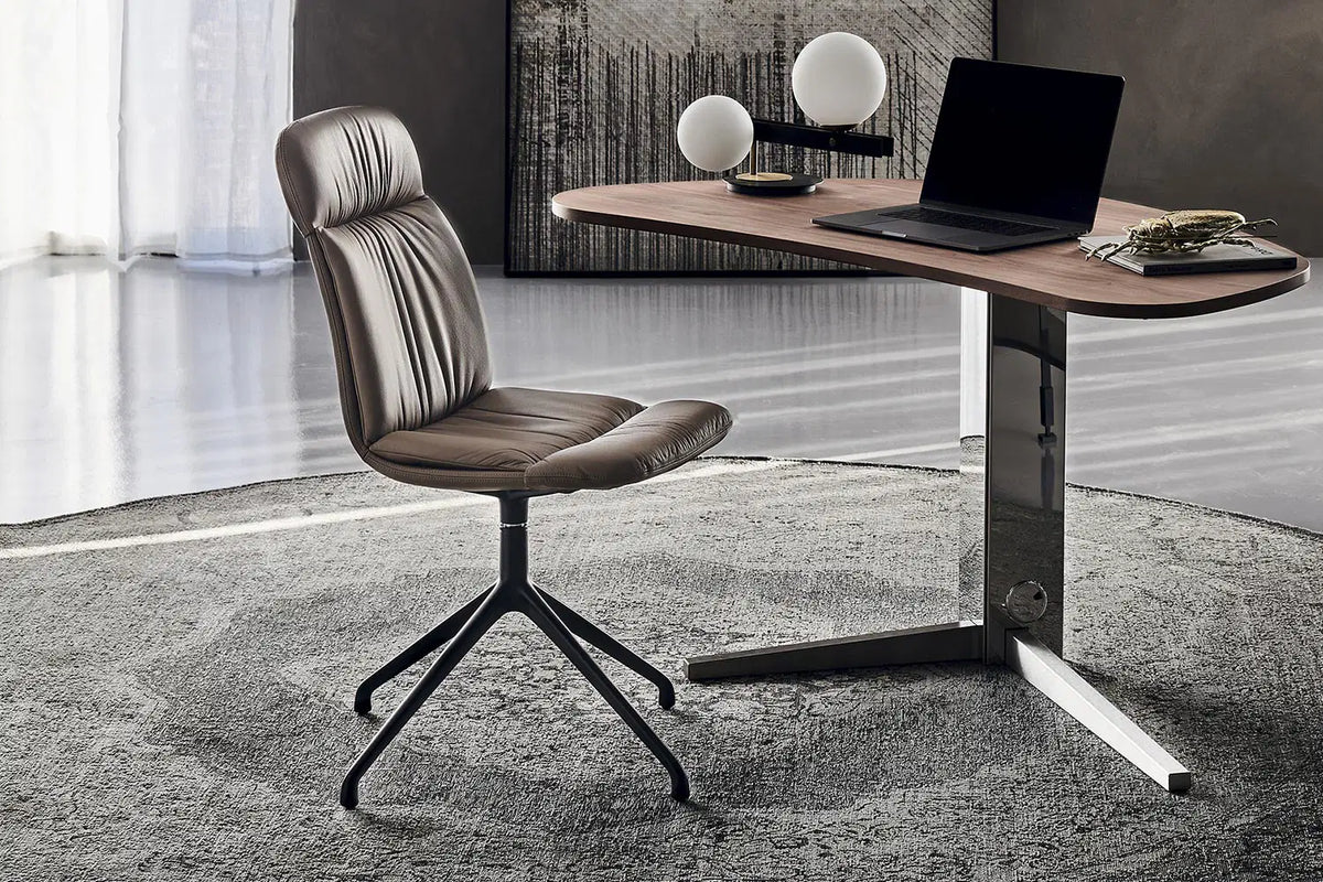 Cattelan Italia Kelly Swivel Dining Chair – Soft Leather & Glove Soft Leather