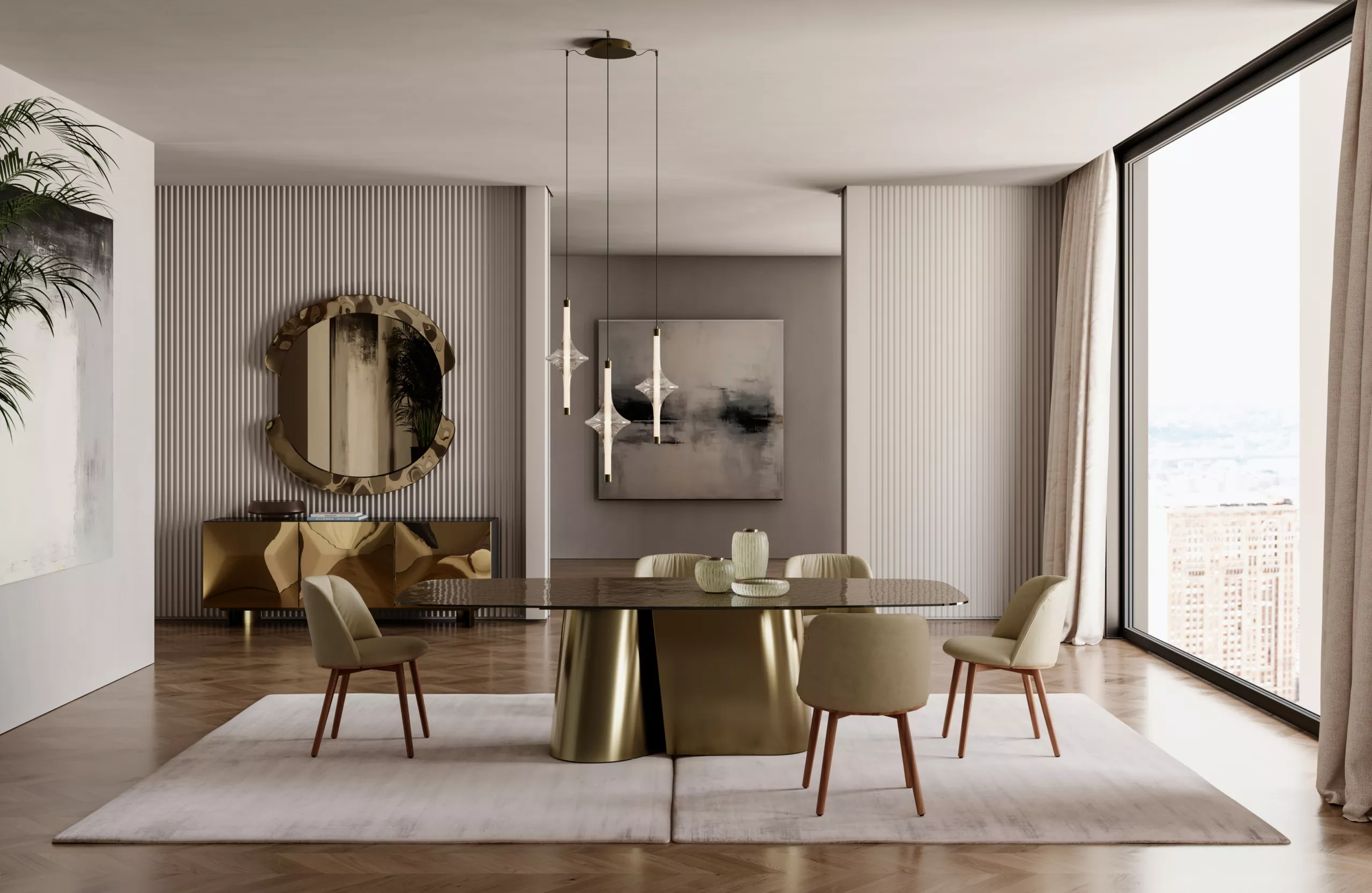 Bontempi Casa Kimono 54.15 Barrel Extendible Table