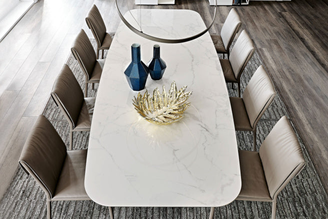 Cattelan Italia Stratos Keramik Barrel-Shaped Dining Table – 300x120x75h