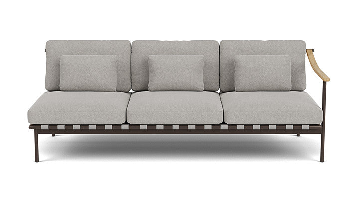 Barlow Tyrie Around Deep Seating Triple Lounge Sofa with Teak Right Arm