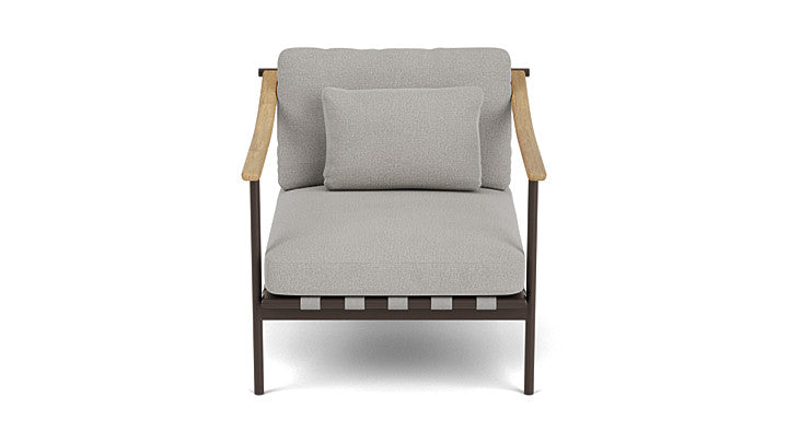 Barlow Tyrie Around Deep Seating Single Lounge Chair with Teak Arms