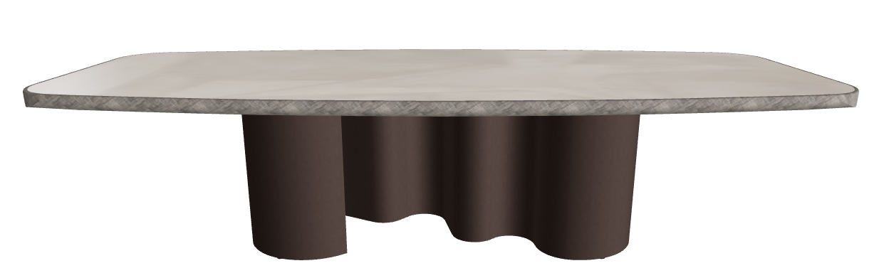 300x128x75h Barrel Shaped_Luxor_Bronze Embossed_Brushed Grey