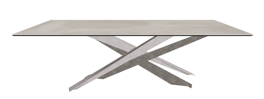 240x120x74.5h Rectangle Shaped_Luxor_Brushed Grey