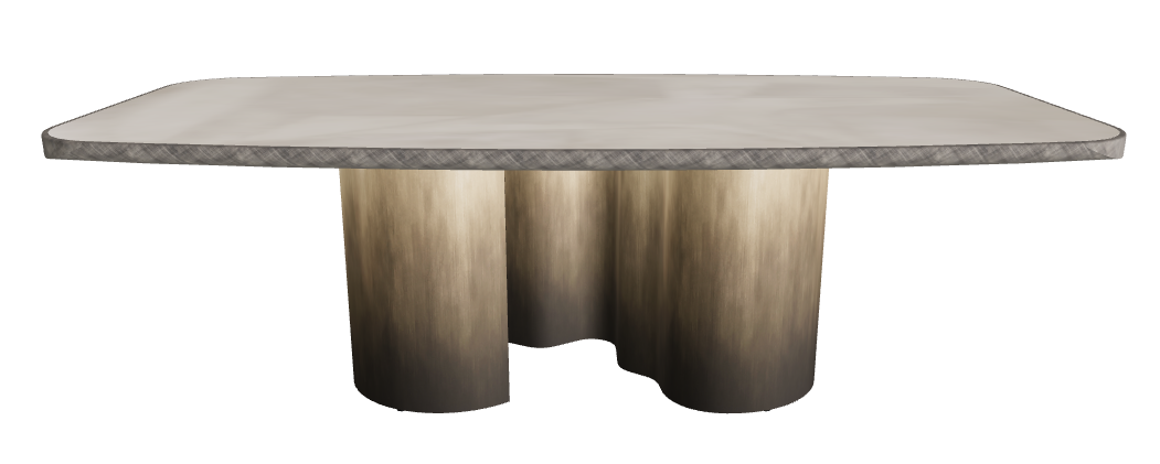 240x120x75h Barrel Shaped_Luxor_Oxy Brass_Brushed Grey