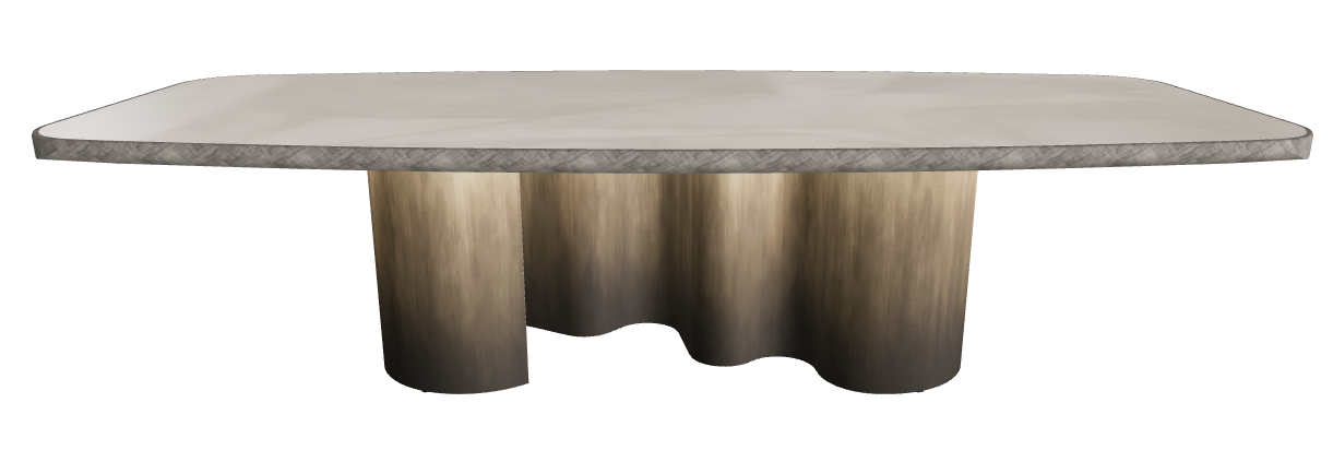 300x128x75h Barrel Shaped_Luxor_Oxy Brass_Brushed Grey