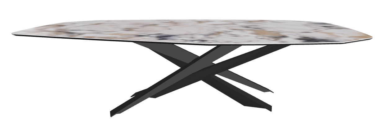 300x130x74.5h Polygon Shaped_Makalu_Black Embossed