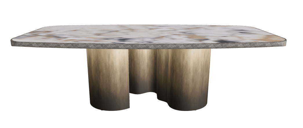 240x120x75h Barrel Shaped_Makalu_Oxy Brass_Brushed Grey