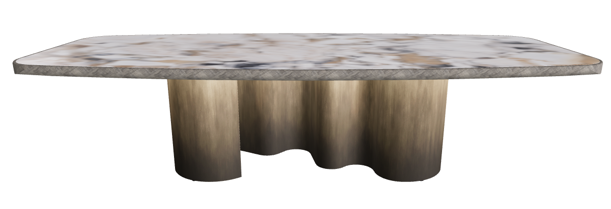 300x128x75h Barrel Shaped_Makalu_Oxy Brass_Brushed Grey