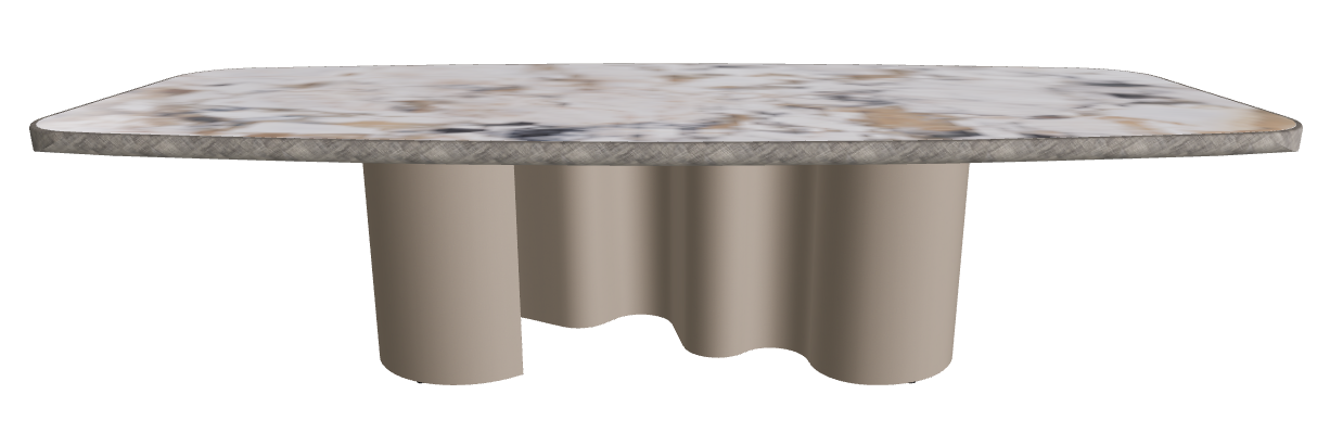 300x128x75h Barrel Shaped_Makalu_Titanium Embossed_Brushed Grey