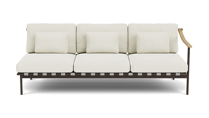 Barlow Tyrie Around Deep Seating Triple Lounge Sofa with Teak Right Arm
