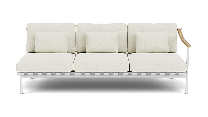 Barlow Tyrie Around Deep Seating Triple Lounge Sofa with Teak Right Arm