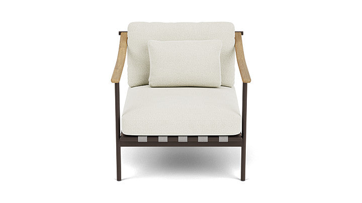 Barlow Tyrie Around Deep Seating Single Lounge Chair with Teak Arms