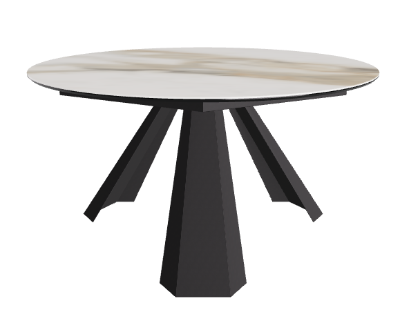 Diameter 140 x Height 73 cm_Matt Borghini Calacatta_Black Embossed