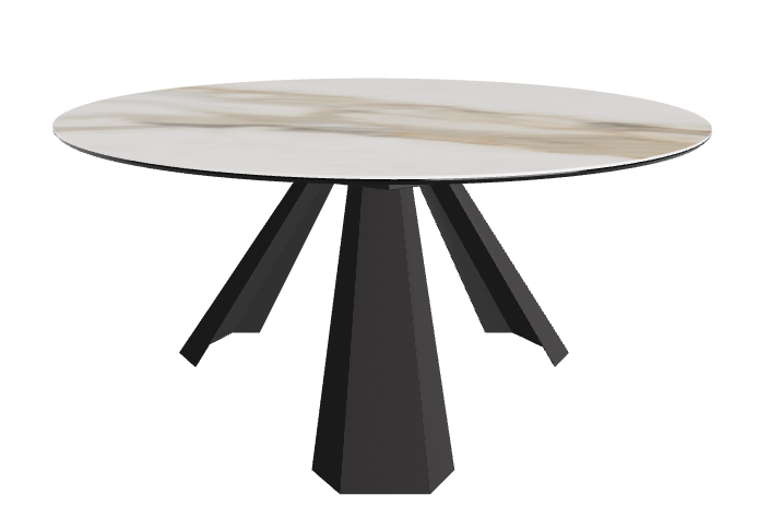 Diameter 158 x Height 73 cm_Matt Borghini Calacatta_Black Embossed