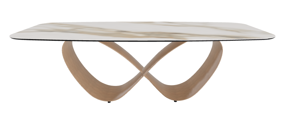 240x120x74h Barrel Shaped_Matt Borghini Calacatta_Brushed Bronze
