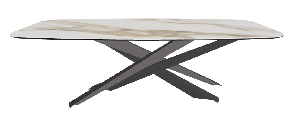 240x120x74.5h Barrel Shaped_Matt Borghini Calacatta_Graphite Embossed