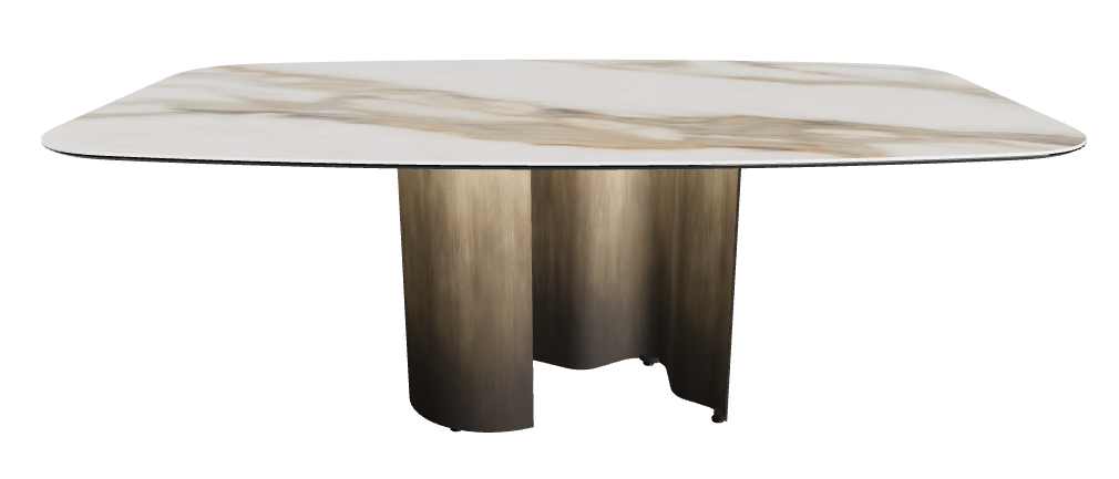 200x120x74h Barrel Shaped_Matt Borghini Calacatta_Oxy Brass