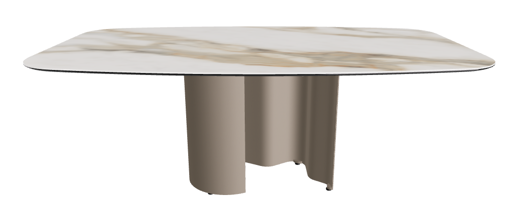 200x120x74h Barrel Shaped_Matt Borghini Calacatta_Titanium Embossed