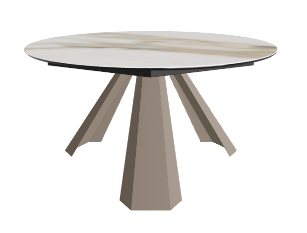 Diameter 140 x Height 73 cm_Matt Borghini Calacatta_Titanium Embossed