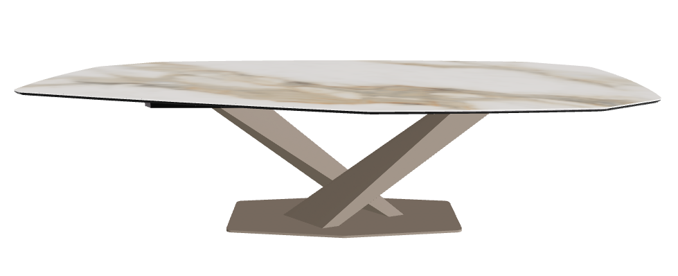 Cattelan Italia Stratos Keramik Biscuit & Polygon Shaped Dining Table