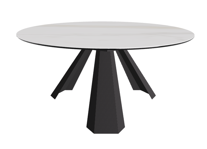 Diameter 158 x Height 73 cm_Matt Golden Calacatta_Black Embossed