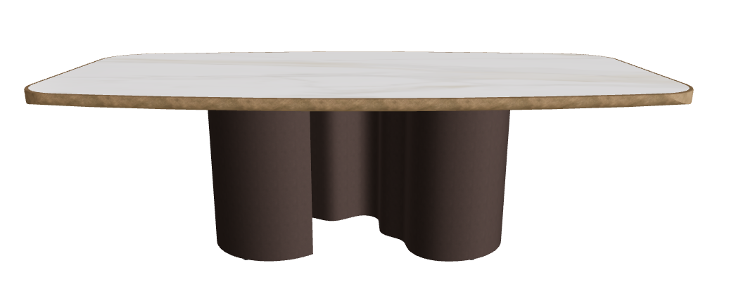 240x120x75h Barrel Shaped_Matt Golden Calacatta_Bronze Embossed_Brushed Bronze