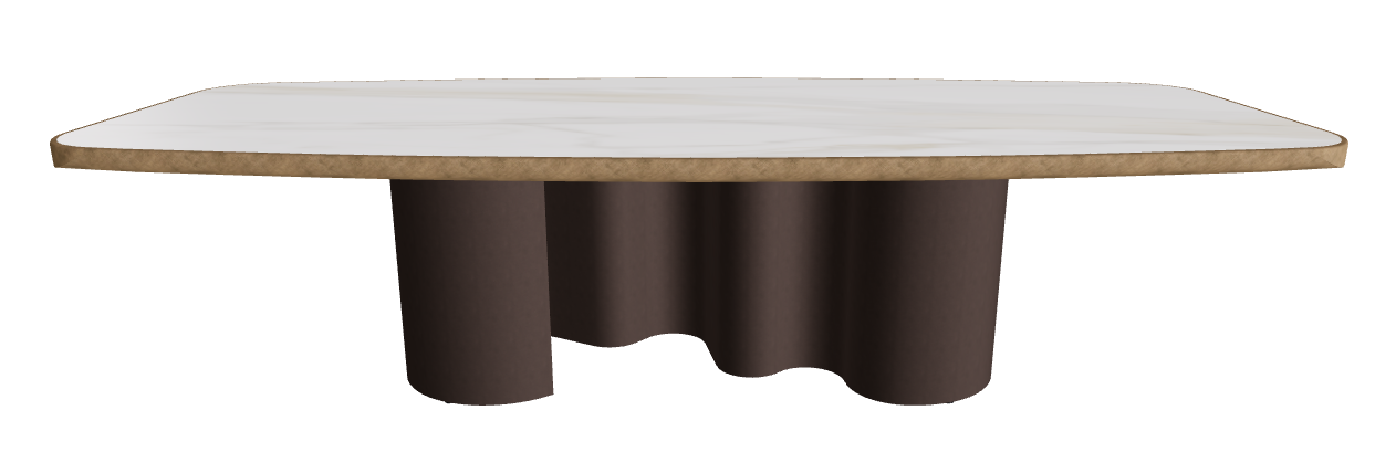 300x128x75h Barrel Shaped_Matt Golden Calacatta_Bronze Embossed_Brushed Bronze